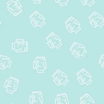 Damaged vase line seamless pattern Stock Illustration