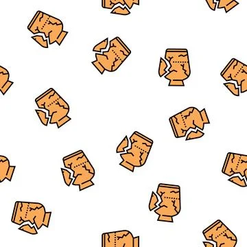 Damaged vase vector seamless pattern イラスト素材