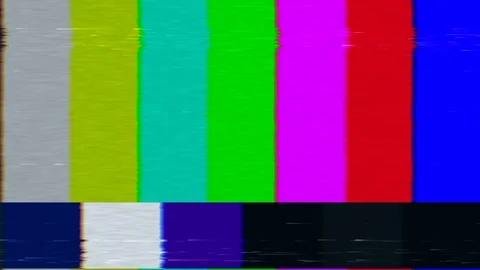 Damaged VHS tape or broadcasting SMTPE bars - loopable clip Stock Footage 121661271