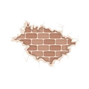 Damaged wall brick Stock Illustration