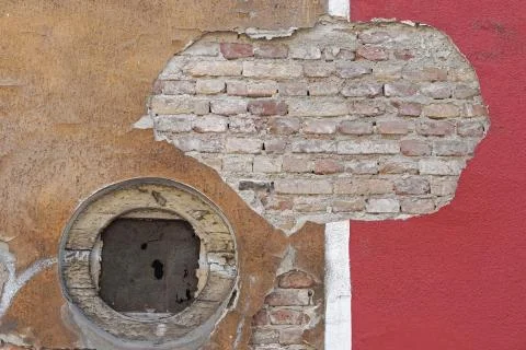 Damaged wall hole Stock Photos
