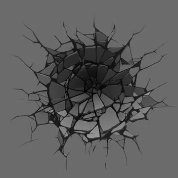 Damaged wall surface after hit Stock Illustration