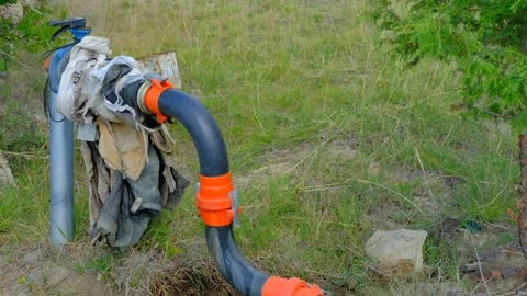 Damaged watering system Stock Footage 158534264