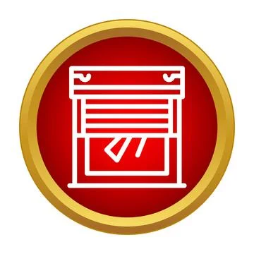 Damaged window shutter requiring blind repair service icon Иллюстрация