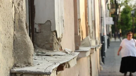 Damaged Windows Sills Stock Footage 41399959