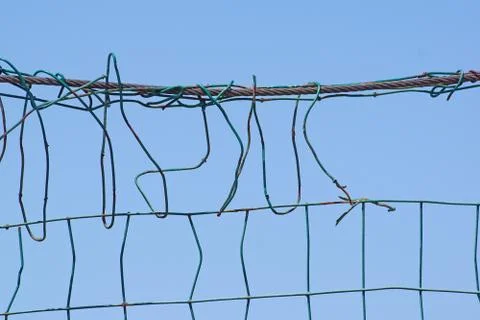 Damaged wire mesh Stock Photos
