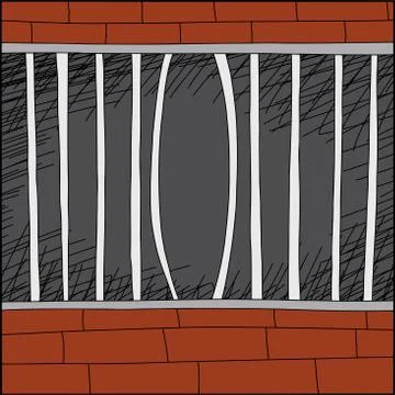 Damaged zoo cage Stock Illustration