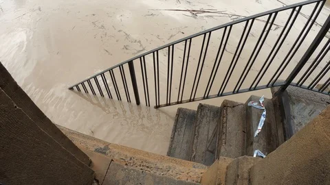Damages and sequels of the floods due to the cold drop in Murcia, Spain. 2019 Stock Footage 115911596