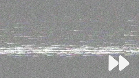 Damages vrc scrolling lines on Static tv, VHS forward or rewind sign, loop Stockbeeldmateriaal 119093909