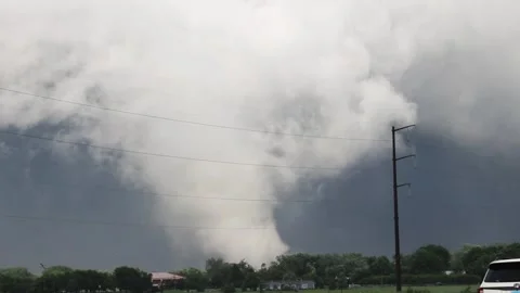 Damaging Tornado with Debris Stock Footage 246029562