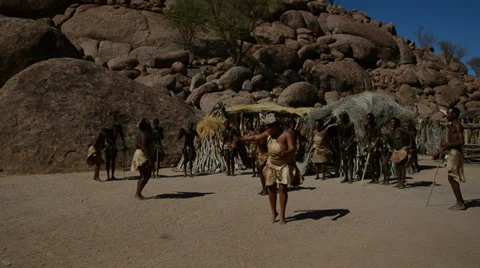 The Damara tribe dancing, Namibia, Africa Stock Footage 39845727