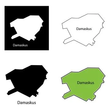 Damascus city map design Stock Illustration