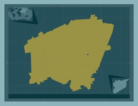 Damascus, Syria. Solid color shape. Locations of major cities of the region Stock Illustration