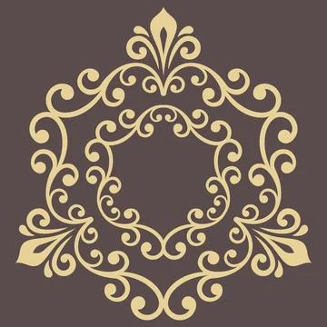 Damask Background With Arabesques in Oriental Style 스톡 일러스트