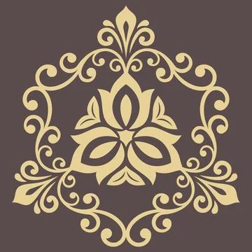 Damask Background With Arabesques in Oriental Style 스톡 일러스트