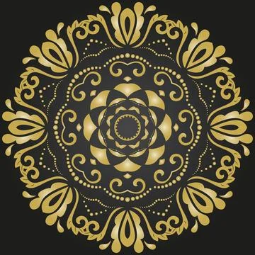 Damask Background With Arabesques in Oriental Style 스톡 일러스트