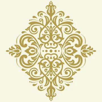 Damask Background With Arabesques in Oriental Style 스톡 일러스트