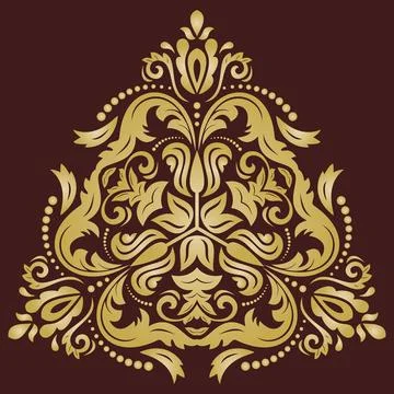 Damask Background With Arabesques in Oriental Style Illustrazione stock