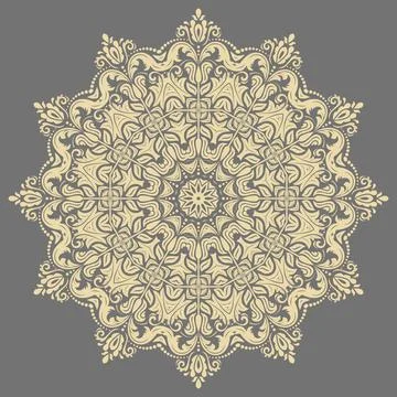 Damask Background With Arabesques in Oriental Style 스톡 일러스트