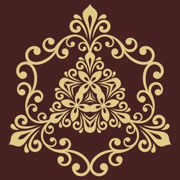 Damask Background With Arabesques in Oriental Style Illustrazione stock