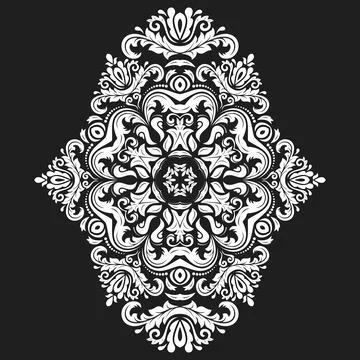 Damask Background With Arabesques in Oriental Style Illustrazione stock