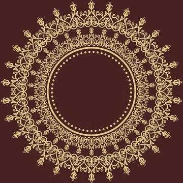 Damask Background With Arabesques in Oriental Style Illustrazione stock