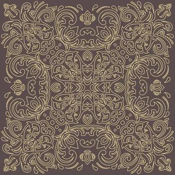 Damask Background With Arabesques in Oriental Style 스톡 일러스트