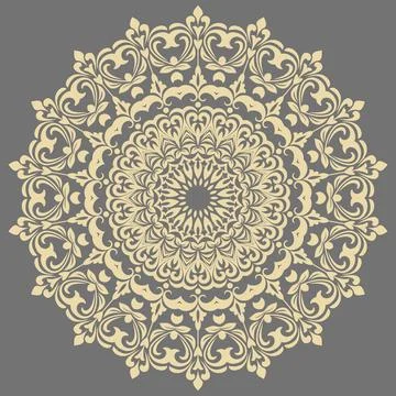 Damask Background With Arabesques in Oriental Style 스톡 일러스트