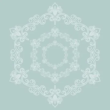 Damask Background With Arabesques in Oriental Style 스톡 일러스트