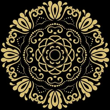 Damask Background With Arabesques in Oriental Style 스톡 일러스트