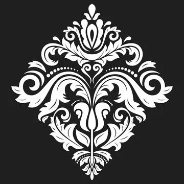 Damask Background With Arabesques in Oriental Style 스톡 일러스트