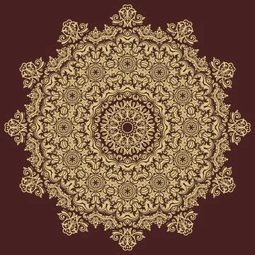 Damask Background With Arabesques in Oriental Style Illustrazione stock