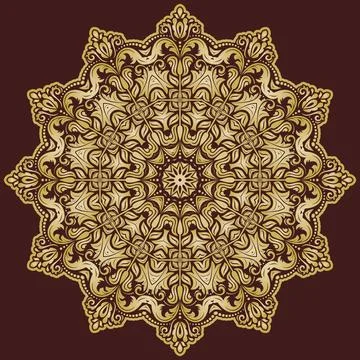Damask Background With Arabesques in Oriental Style Illustrazione stock