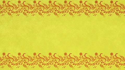 Damask background with border, gold paper grunge yellow template, greeting card Stock Footage 171139789