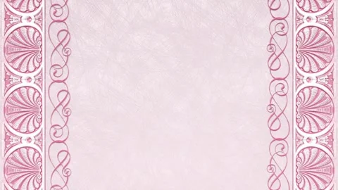 Damask background with border, pink paper wedding template, greeting card Stock Footage 170361926