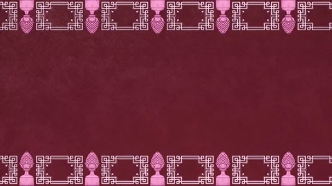 Damask background with border, pink wedding christmas template, greeting card Stock Footage 171140025