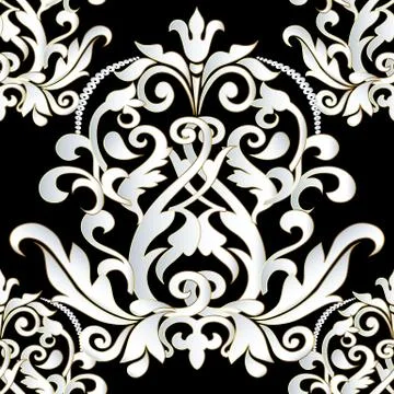 Damask Baroque vintage seamless pattern. Stock Illustration