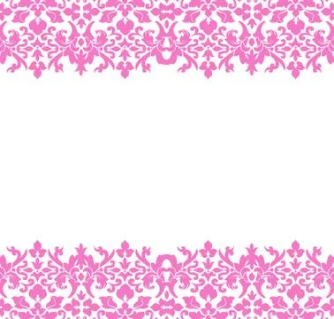 Damask border pink Stock Illustration