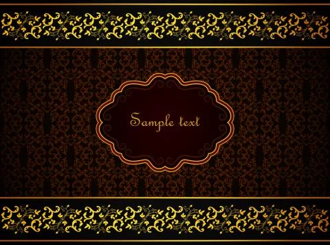 Damask card. Stock Illustration