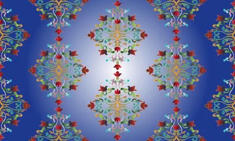 Damask colorful seamless pattern Stock Illustration
