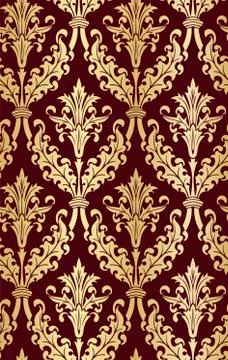 Damask design luxury vector seamless pattern flowery gold Stock Illustration