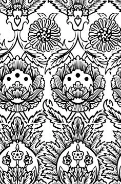 Damask design luxury vector seamless pattern flowery Stock Illustration