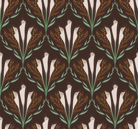 Damask design seamless wallpaper Stock Illustration
