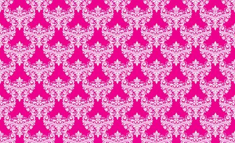 Damask Fabric textile seamless pattern pink backgground Luxury decorative O.. Stock Illustration