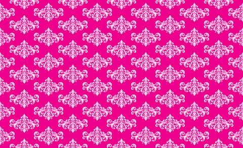 Damask Fabric textile seamless pattern pink backgground Luxury decorative O.. Stock Illustration