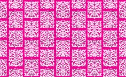 Damask Fabric textile seamless pattern pink backgground Luxury decorative O.. Stock Illustration