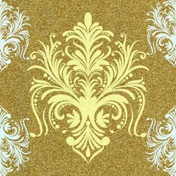 Damask floral motif tile pattern. Luxury wallpaper texture ornament. Illustrazione stock