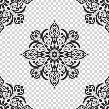 Damask floral motif tile pattern. Luxury wallpaper texture ornament. Stock Illustration