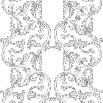 Damask flourish seamless pattern background vector illustration Stock Illustration