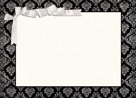 Damask frame with bow Illustrazione stock